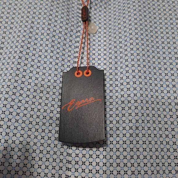 Egara Men's Shirt Size Large White with Black &‎ Blue Slim Fit - Picture 8 of 9